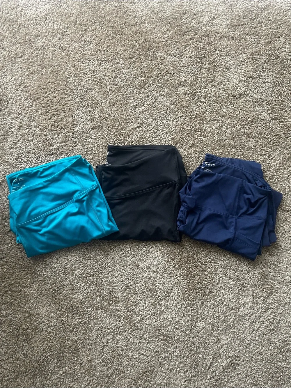Bundle of 3 Athletic Capri Leggings High Waisted Size L